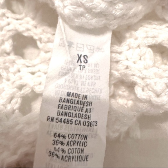 Aerie AE womens XS White Crochet Crop Tank Top fringed resort beachy boho hippie - Picture 7 of 7